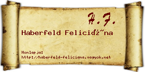 Haberfeld Feliciána névjegykártya